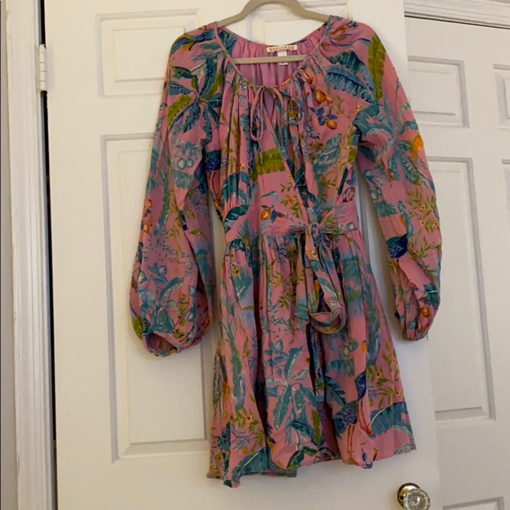 Pink Banjanan mini wrap dress S